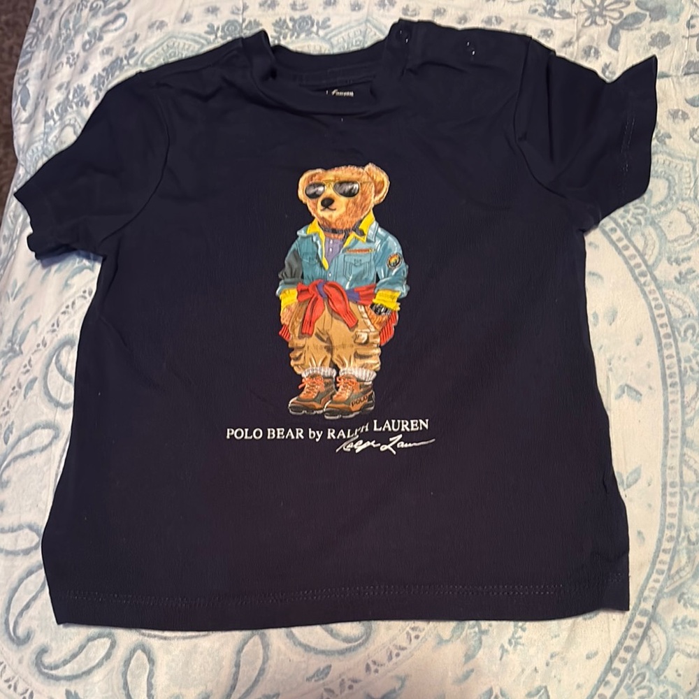 Ralph Lauren Kids Navy T-Shirt with Polo Bear